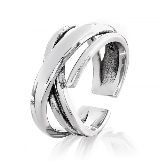 Серебряное кольцо безразмерное (S002520)