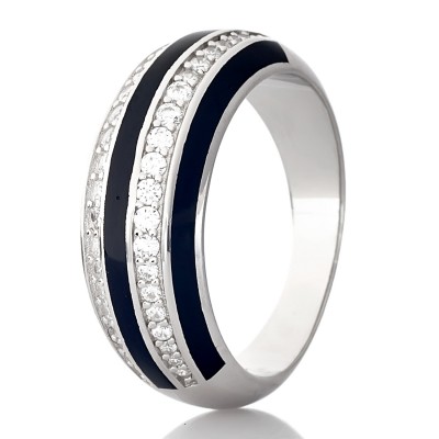 Серебряное кольцо с эмалью (S002825)